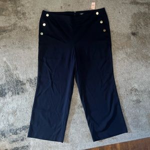 *BRAND NEW* LOFT Plus Navy & Gold High-Waist Sailor Trousers